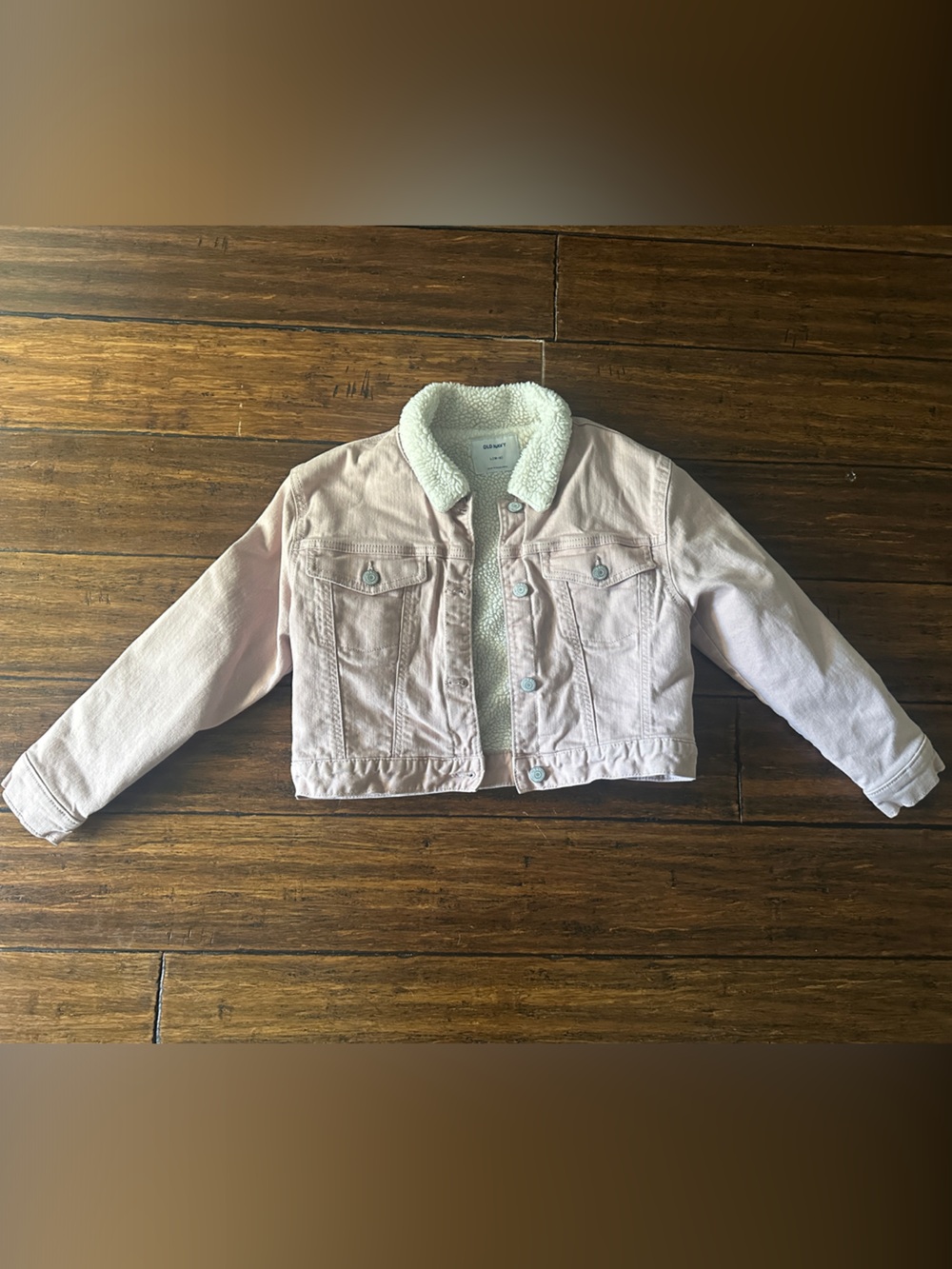 Old Navy Light Pink Sherpa-Lined Denim Jacket